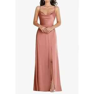 Thread Bridesmaid XL Cowl Neck Formal Gown Desert Rose Prom Dress Bridesmaids